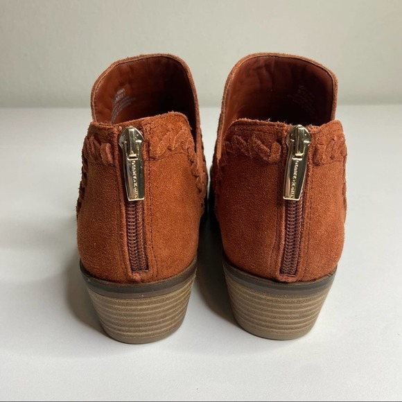 Vince Camuto Palmina Perforated Suede Ankle Booties Cayenne - Picture 5 of 8